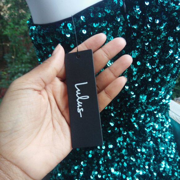 Lulus Sequin One Shoulder Body Con Mini Dress - Picture 9 of 11